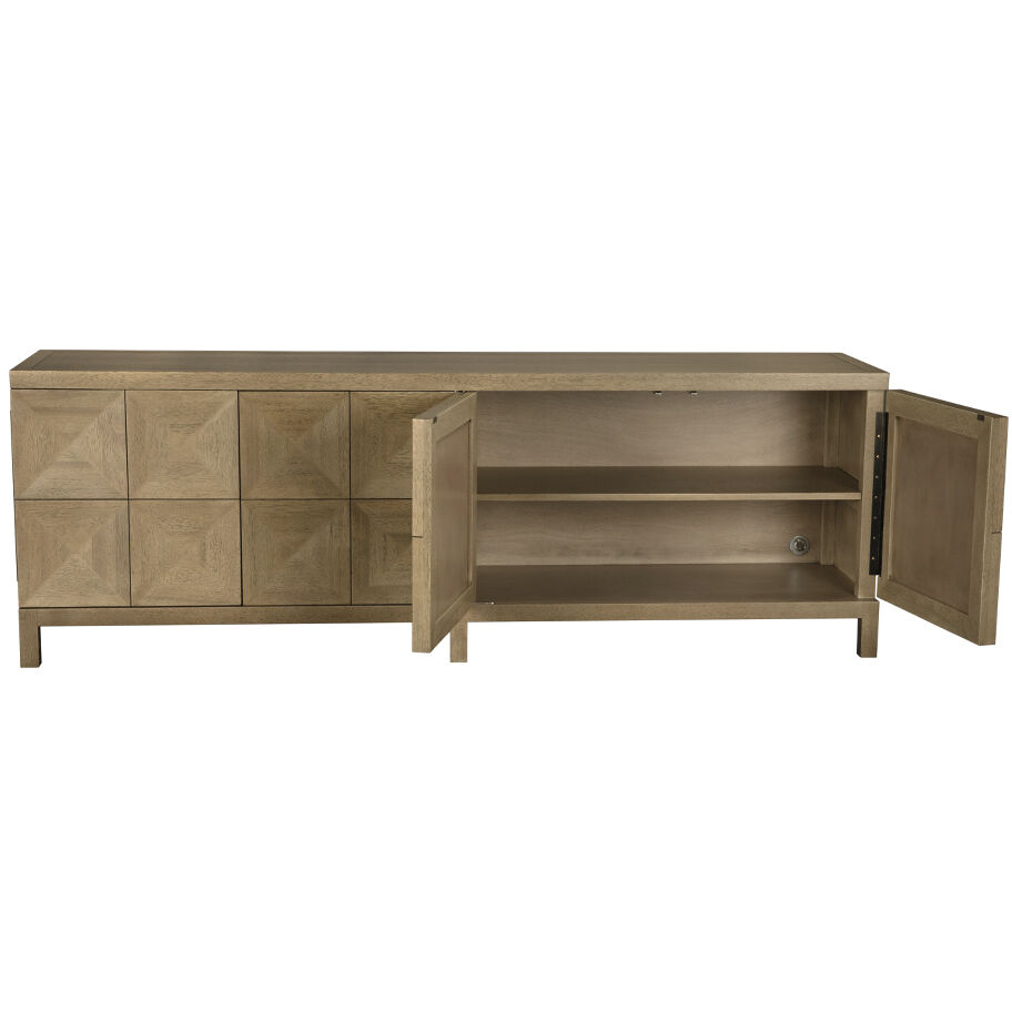Quadrant 96.5 X 23 inch Washed Walnut Sideboard, 4 Door