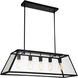 Alyson 5 Light 36 inch Black Island/Pool Table Light Ceiling Light