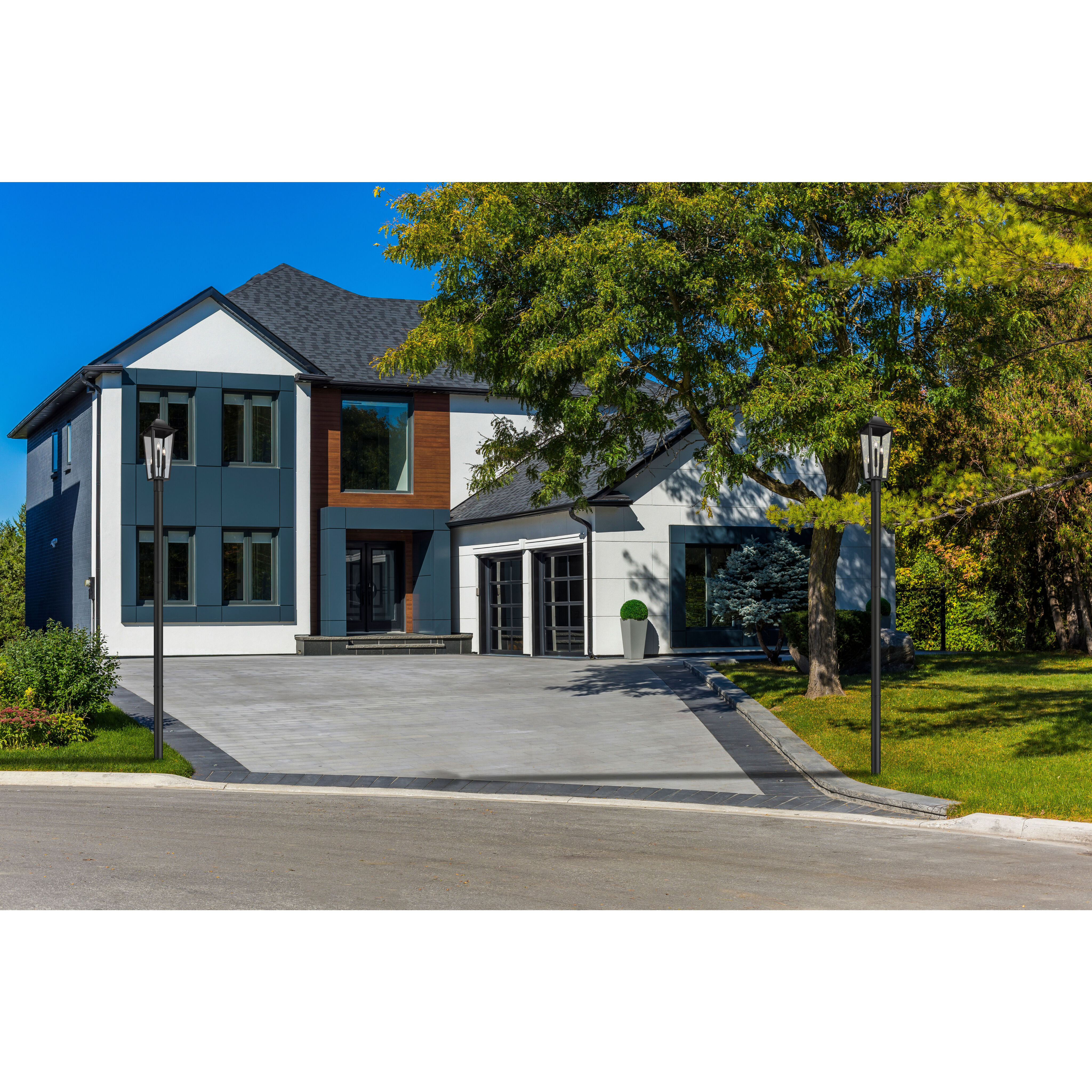 Gannon 3 Light 120.75 inch Black Outdoor Post Mounted Fixture