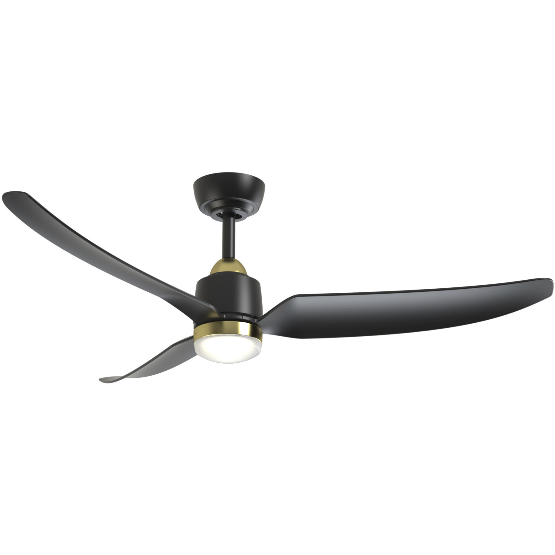 Hugo 52 inch Brushed Gold Ceiling Fan in Matte Black