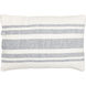 Linen Stripe Buttoned 20 inch Cream Pillow Kit in 13 x 20, Lumbar