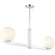 Modern 2 Light 42 inch Chrome Linear Chandelier Ceiling Light