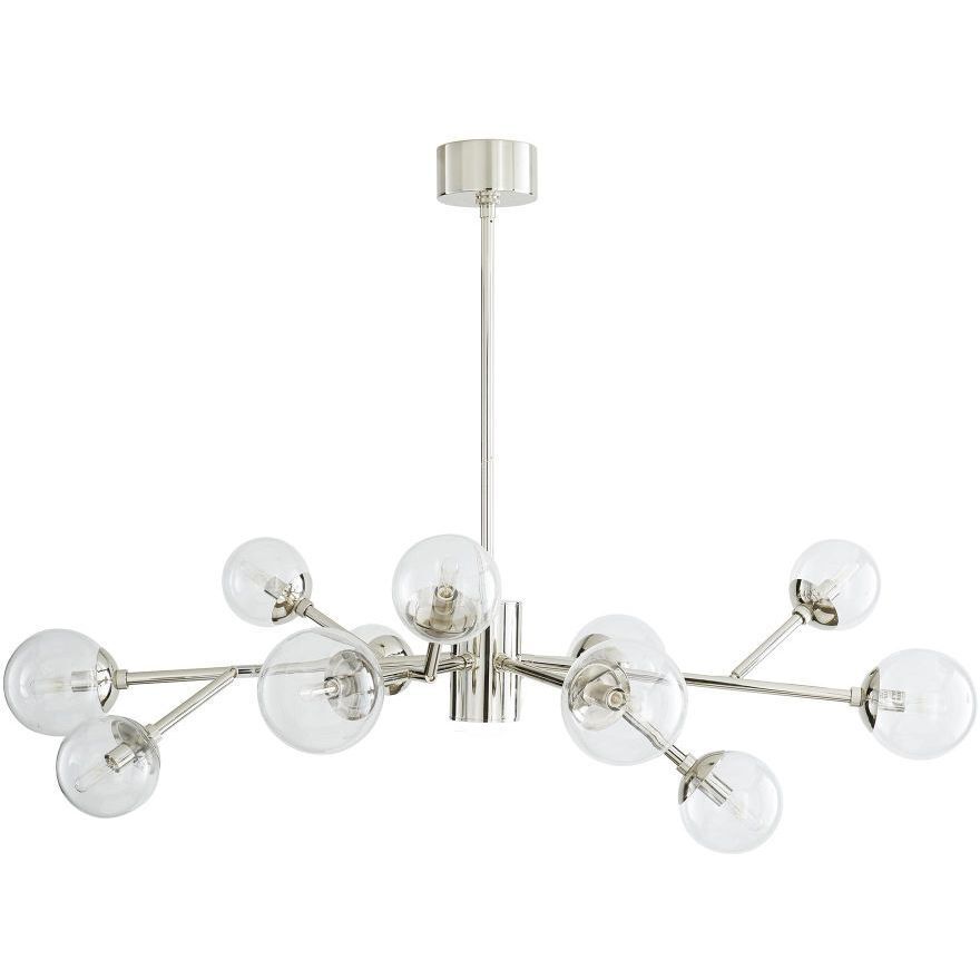 Dallas 12 Light 48 inch Polished Nickel Chandelier Ceiling Light