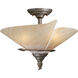 Capri LED 15 inch Black Walnut Semi-Flush Mount Ceiling Light
