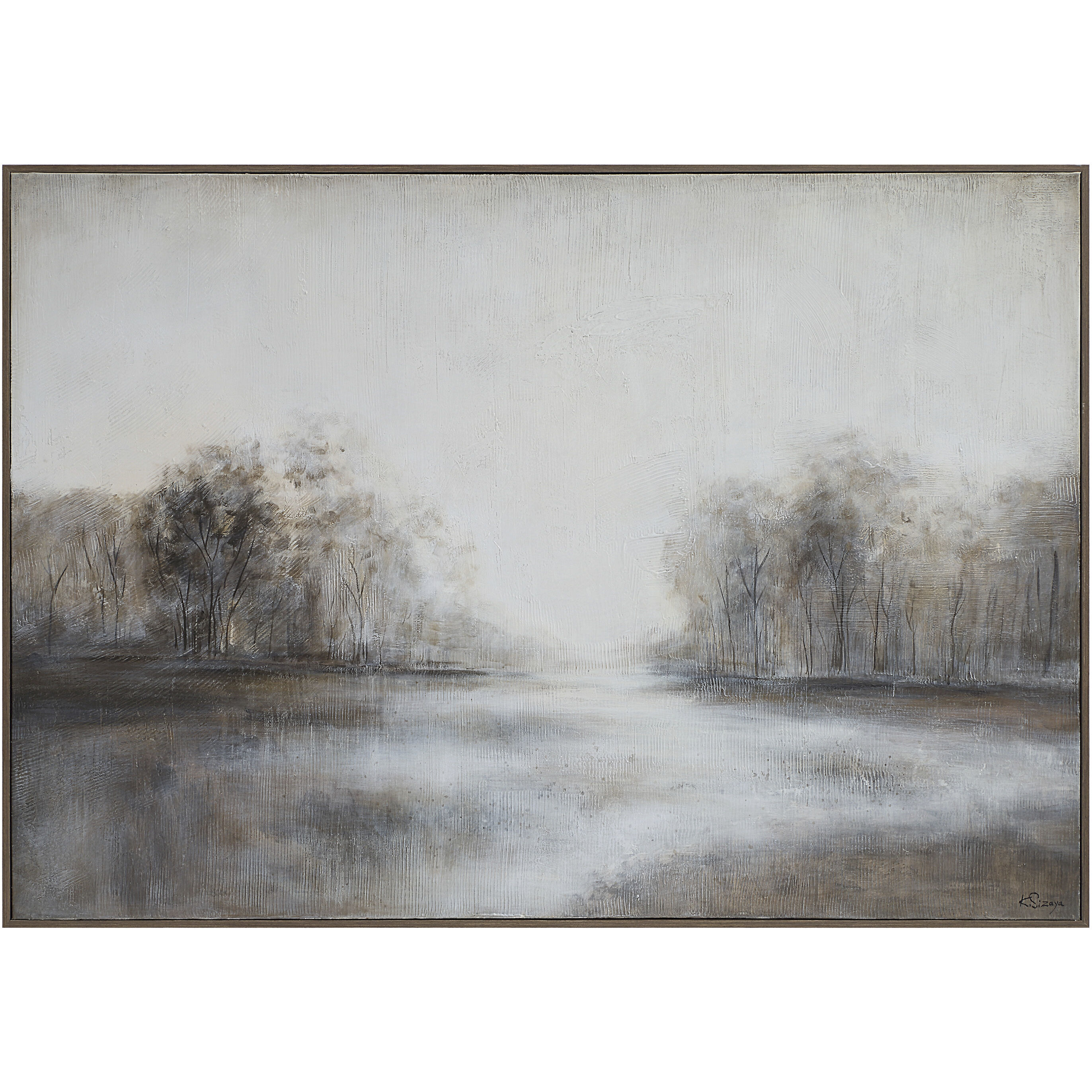 Country White and Grey and Beige and Blue Canvas Art