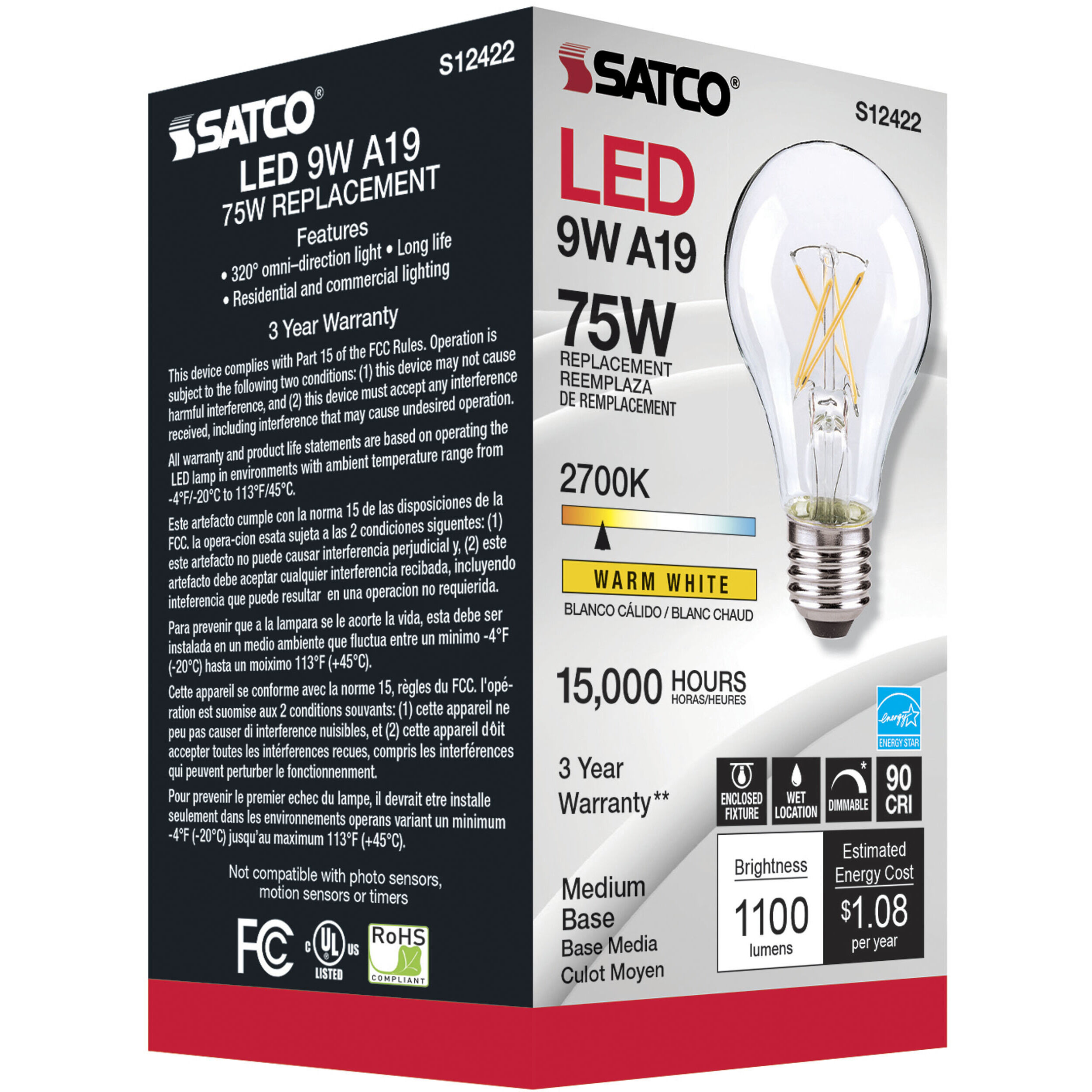 Lumos LED Medium 10.50 watt 120 2700K Light Bulb