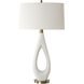 Promenade 33.25 inch 150.00 watt White Rice Stone and Antique Brass Table Lamp Portable Light