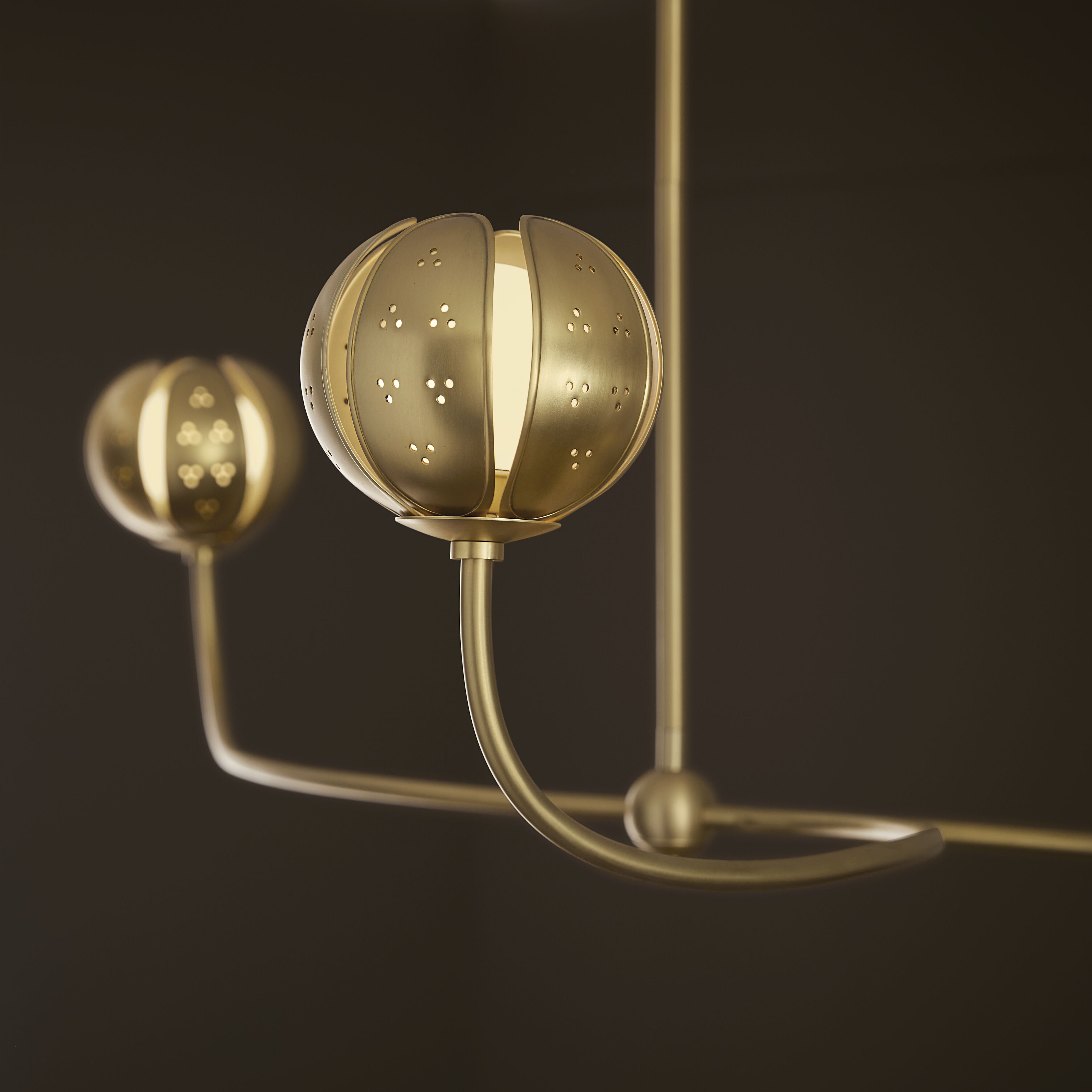 Anthos 4 Light 54 inch Unlacquered Brass Linear Pendant Ceiling Light