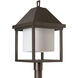 Dorset 1 Light 26 inch Coastal Dark Smoke Post Light in Opal