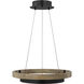 Sean Lavin Grace LED 24 inch MATTE BLACK/WEATHERED OAK WOOD Chandelier Ceiling Light, Integrated LED