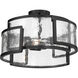 Bella Collina 3 Light 18 inch Coal Semi Flush Mount Ceiling Light