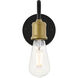 Serif 1 Light 4.7 inch Brass and Black Wall Sconce Wall Light