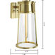 Cone 1 Light 12.75 inch Satin Brass Outdoor Wall Sconce