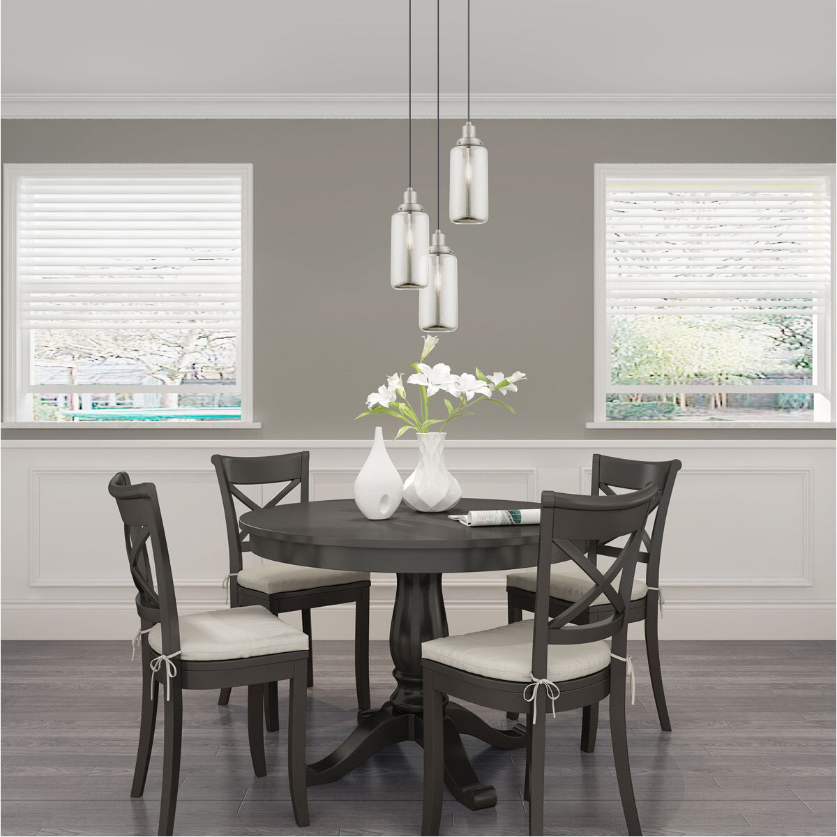 Art Glass 1 Light 5 inch Brushed Nickel Mini Pendant Ceiling Light