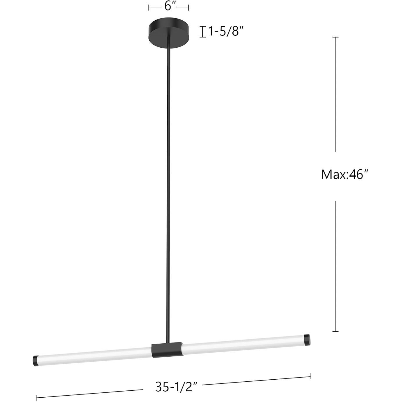 Akari 35.5 inch Brushed Nickel Linear Pendant Ceiling Light