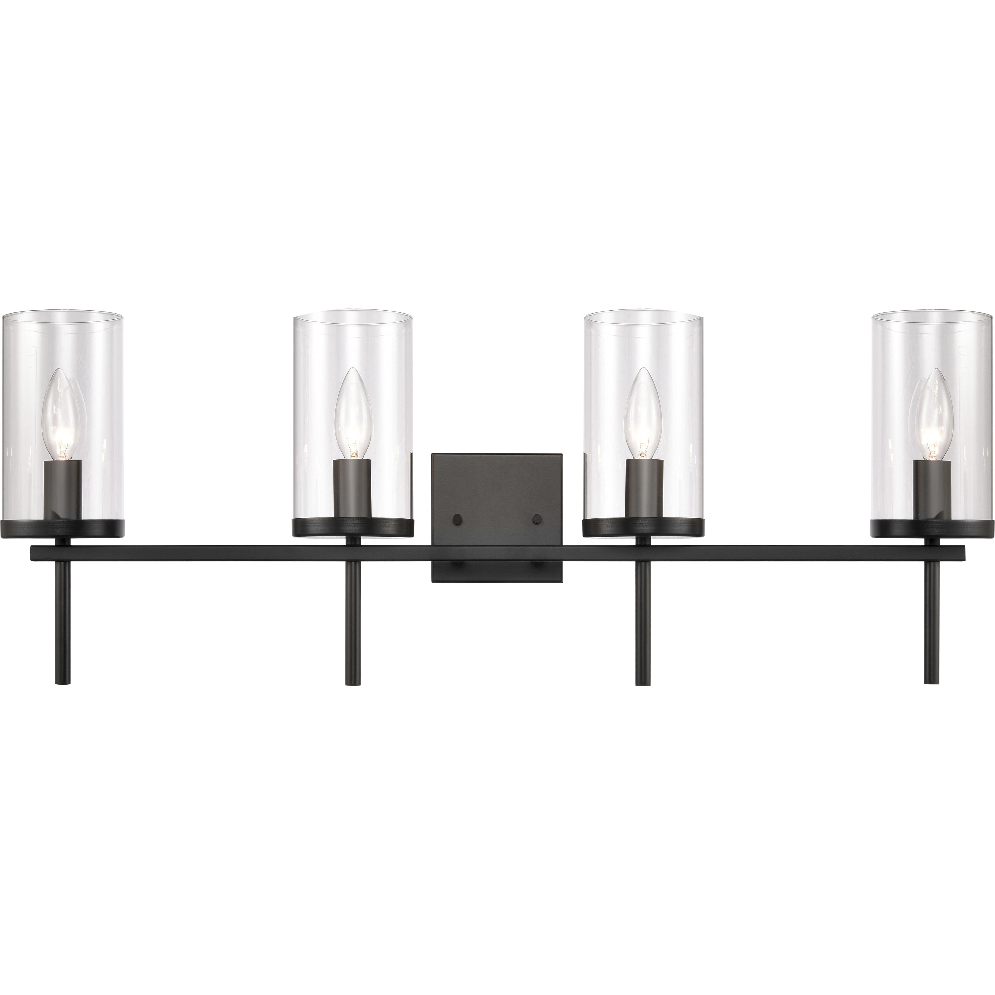 Oakland 4 Light 32.5 inch Black Vanity Light Wall Light
