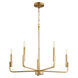 Tempo 6 Light 25 inch Aged Brass Chandelier Ceiling Light