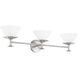 Tremolo 3 Light 33 inch Brushed Nickel and Polished Nickel Vanity Light Wall Light