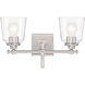 Antonia 2 Light 17.38 inch Brushed Nickel Bath Vanity Light Wall Light