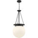 Manor 3 Light 13.5 inch Matte Black Pendant Ceiling Light
