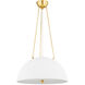 Chiswick 3 Light 20 inch Aged Brass/White Plaster Pendant Ceiling Light