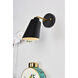 Halycon 1 Light 9 inch Black and Brass Bath Sconce Wall Light