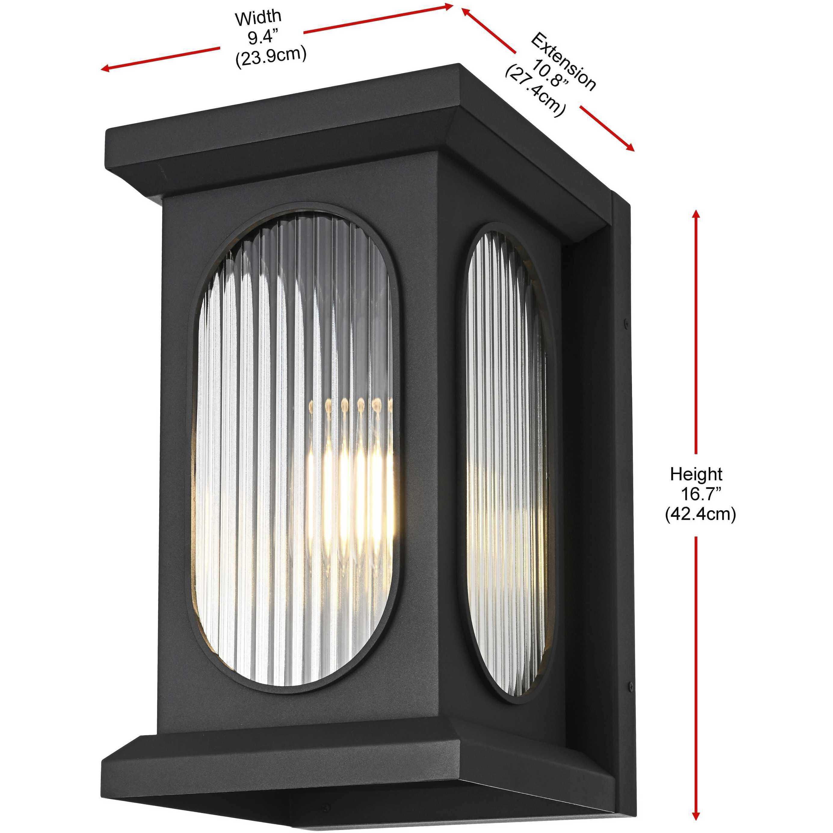 Sevyn 1 Light 17 inch Black Outdoor Wall Sconce