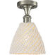 Edison Bristol Natural 1 Light 7.5 inch Brushed Satin Nickel Semi-Flush Mount Ceiling Light