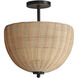 Maldives 2 Light 14.75 inch Black Semi-Flush Mount Ceiling Light, Semi Flush