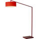 Stretch 87 inch 9 watt Red Arc Floor Lamp Portable Light in Red Linen