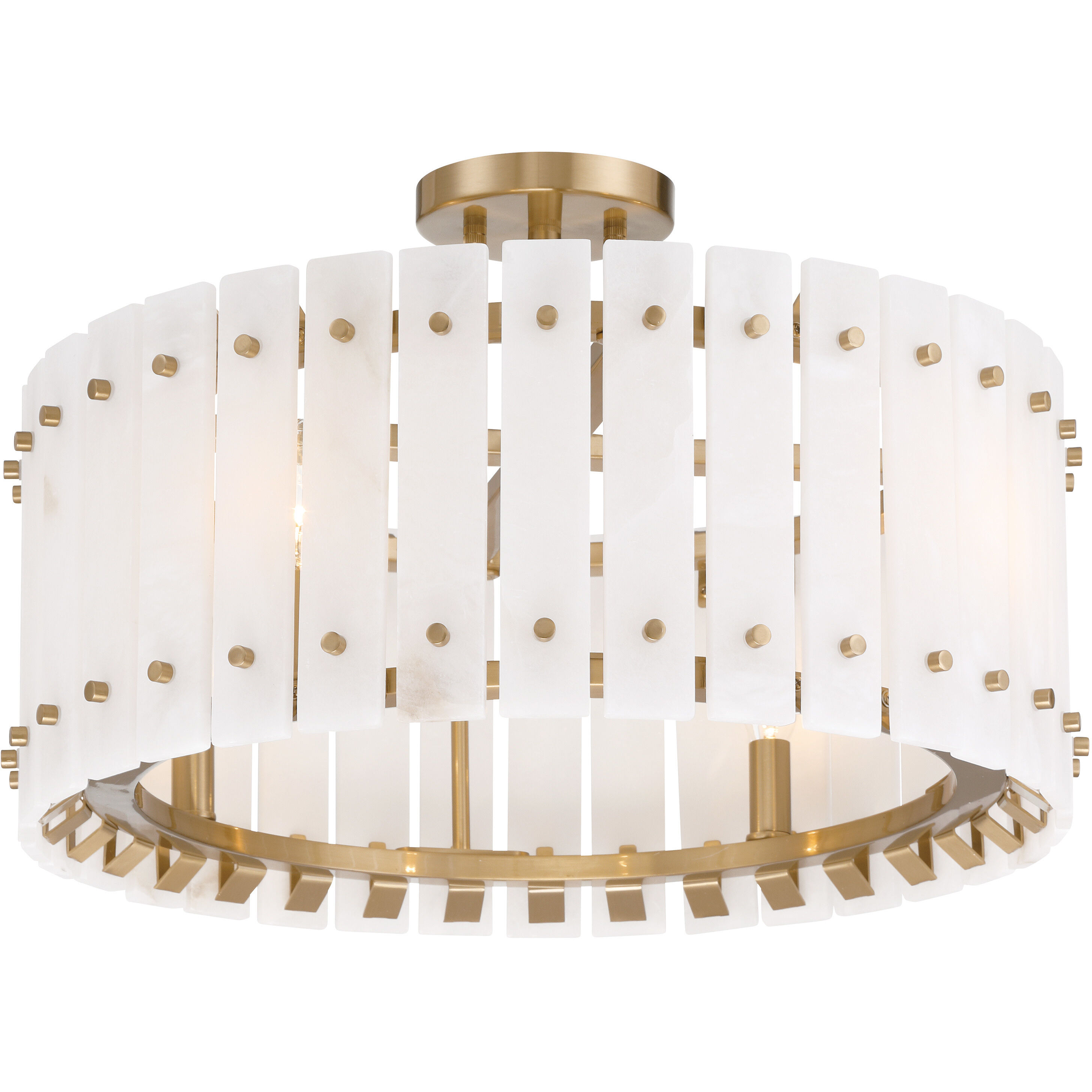 Bardon 4 Light 20.75 inch Celeste Brass Semi-Flush Ceiling Light