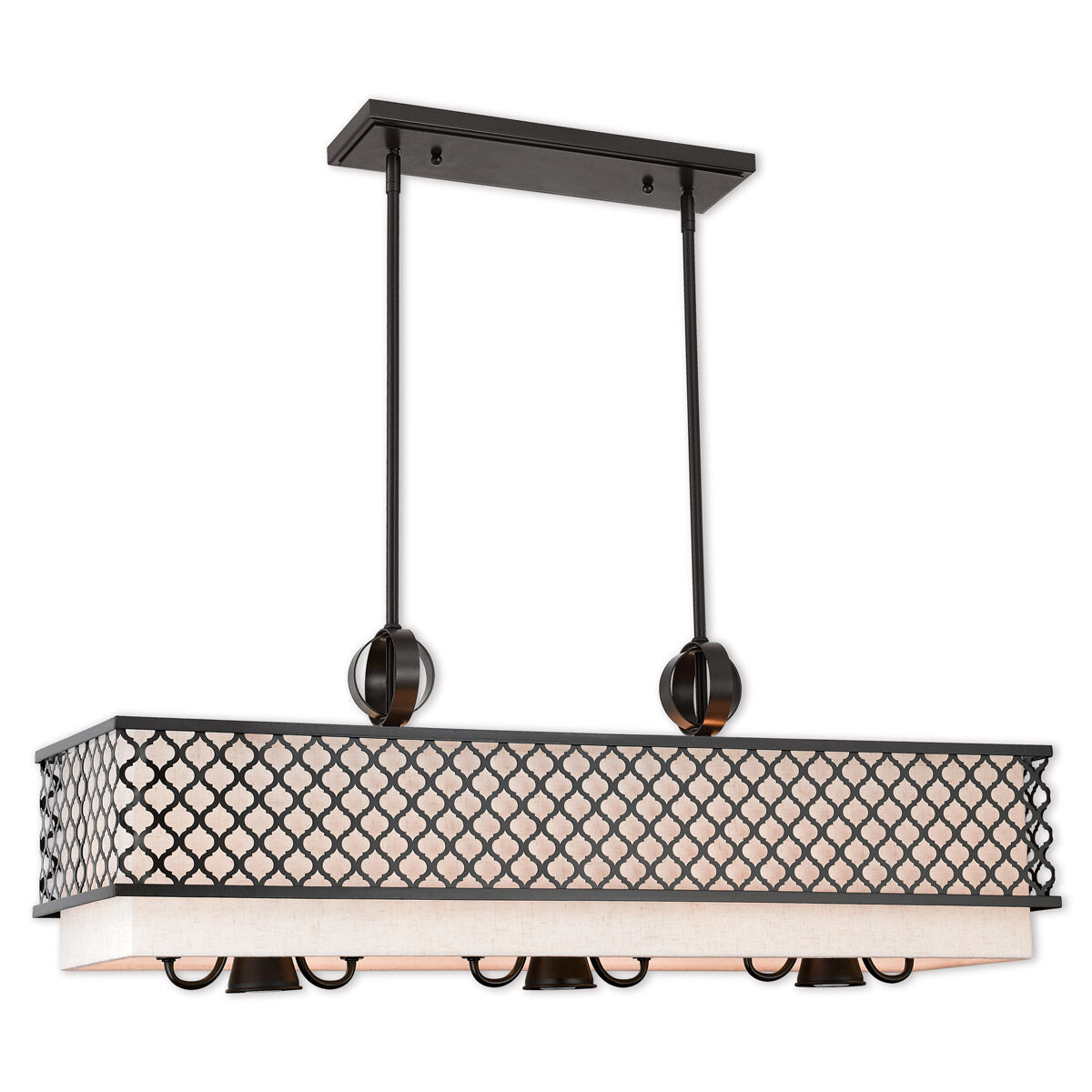 Arabesque 9 Light 40 inch English Bronze Linear Chandelier Ceiling Light