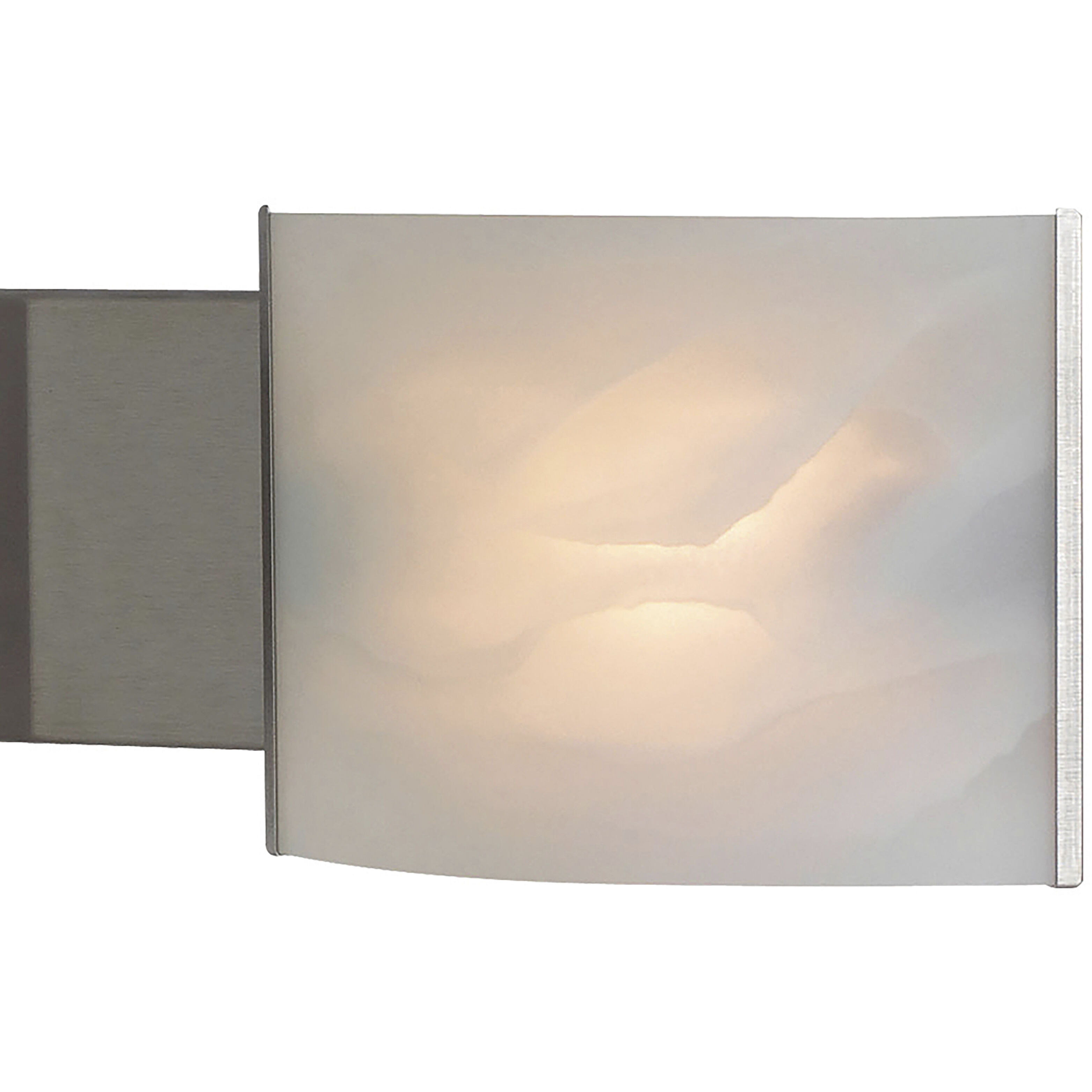 Pannelli Vanity Light Wall Light in White Alabaster Glass, Stainless Steel