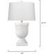 Carnegie 34.75 inch 60 watt White Faux Alabaster Table Lamp Portable Light