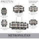 Presten 4 Light 20 inch Brushed Nickel with Sand Coal Semi Flush Ceiling Light