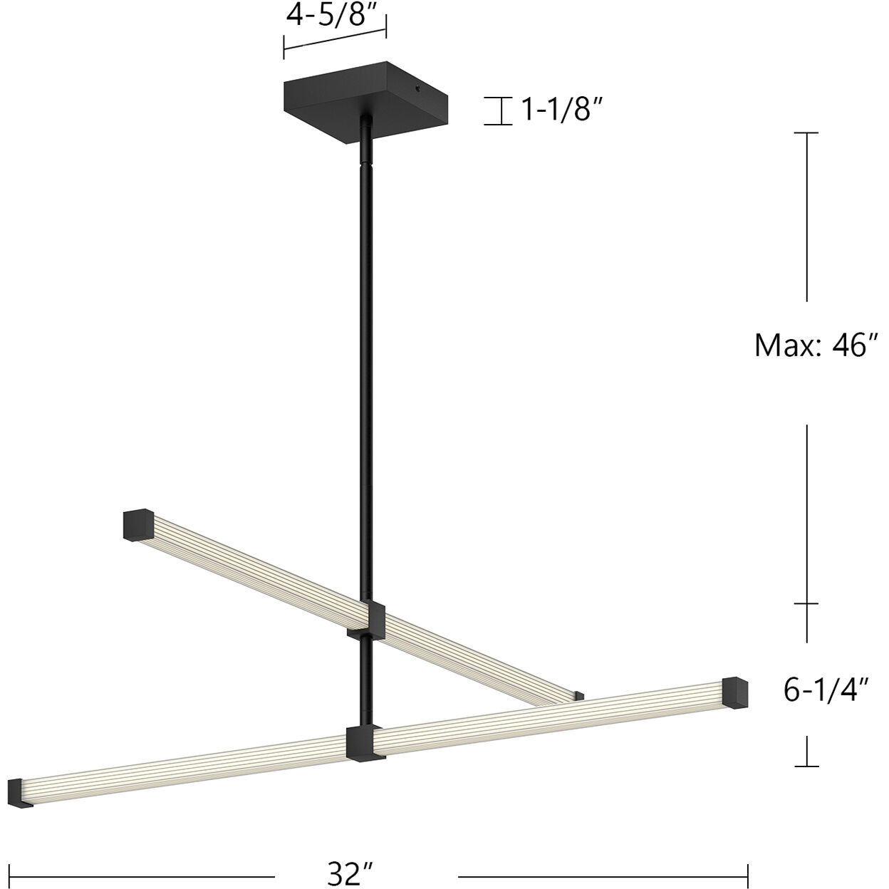 Blade 1 inch Brushed Gold Chandelier Ceiling Light