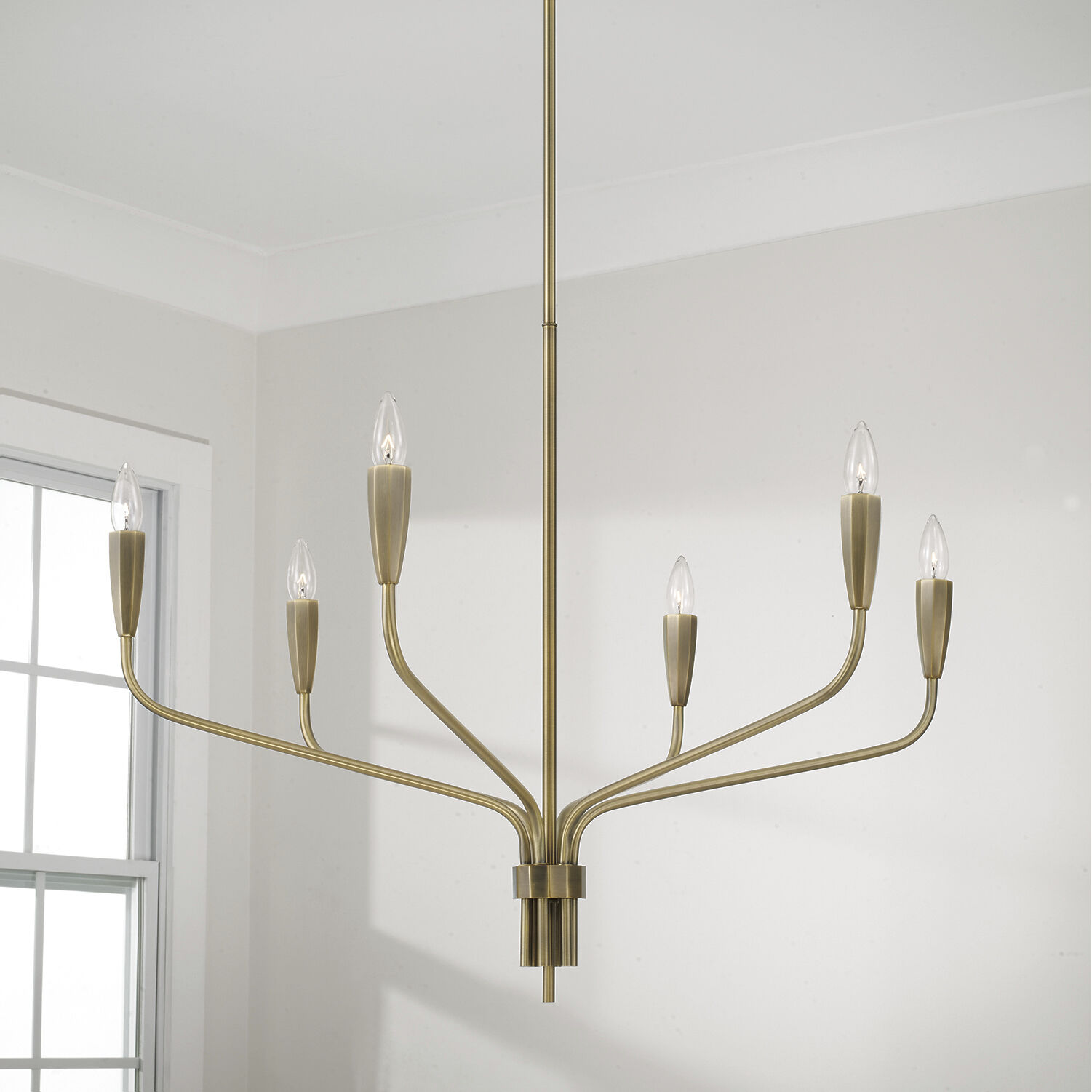 Palmer 6 Light 34.5 inch Antiqued Brass Chandelier Ceiling Light