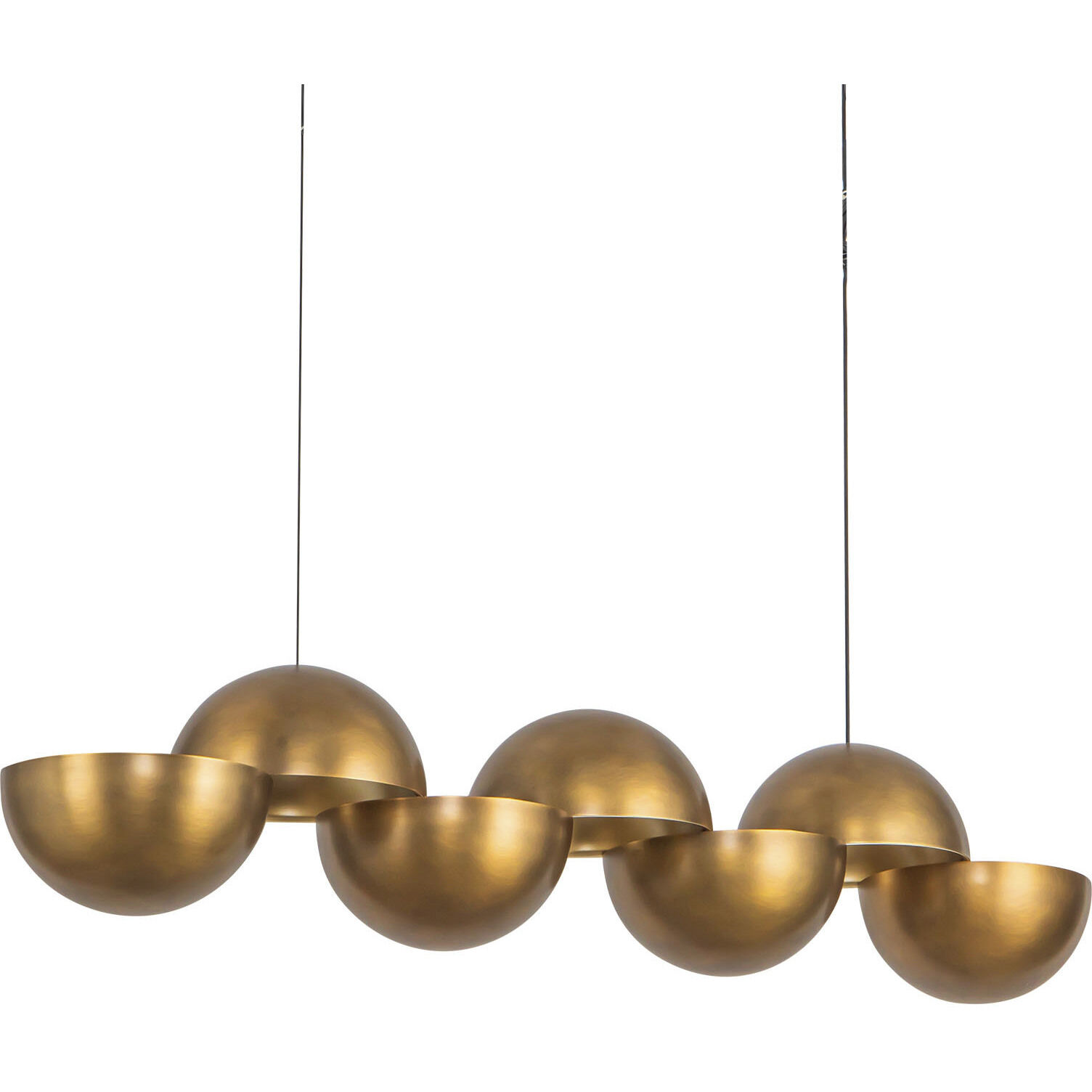 Void 41 inch Vintage Brass Linear Pendant Ceiling Light
