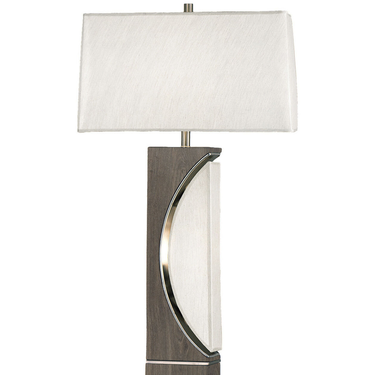 Half Moon 63 inch 100.00 watt Charcoal Gray and Brushed Nickel Floor Lamp Portable Light