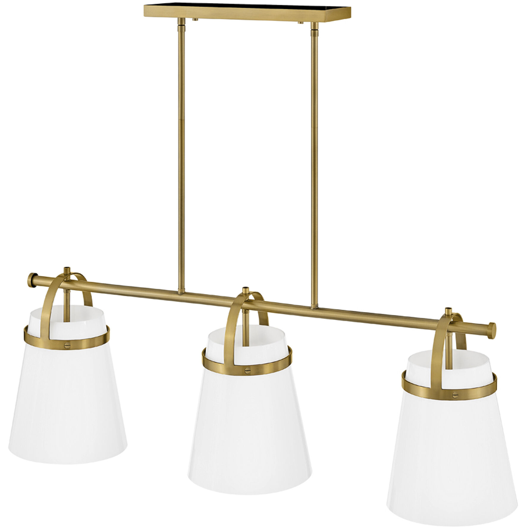 Tori LED 38 inch Lacquered Brass Chandelier Ceiling Light, Linear