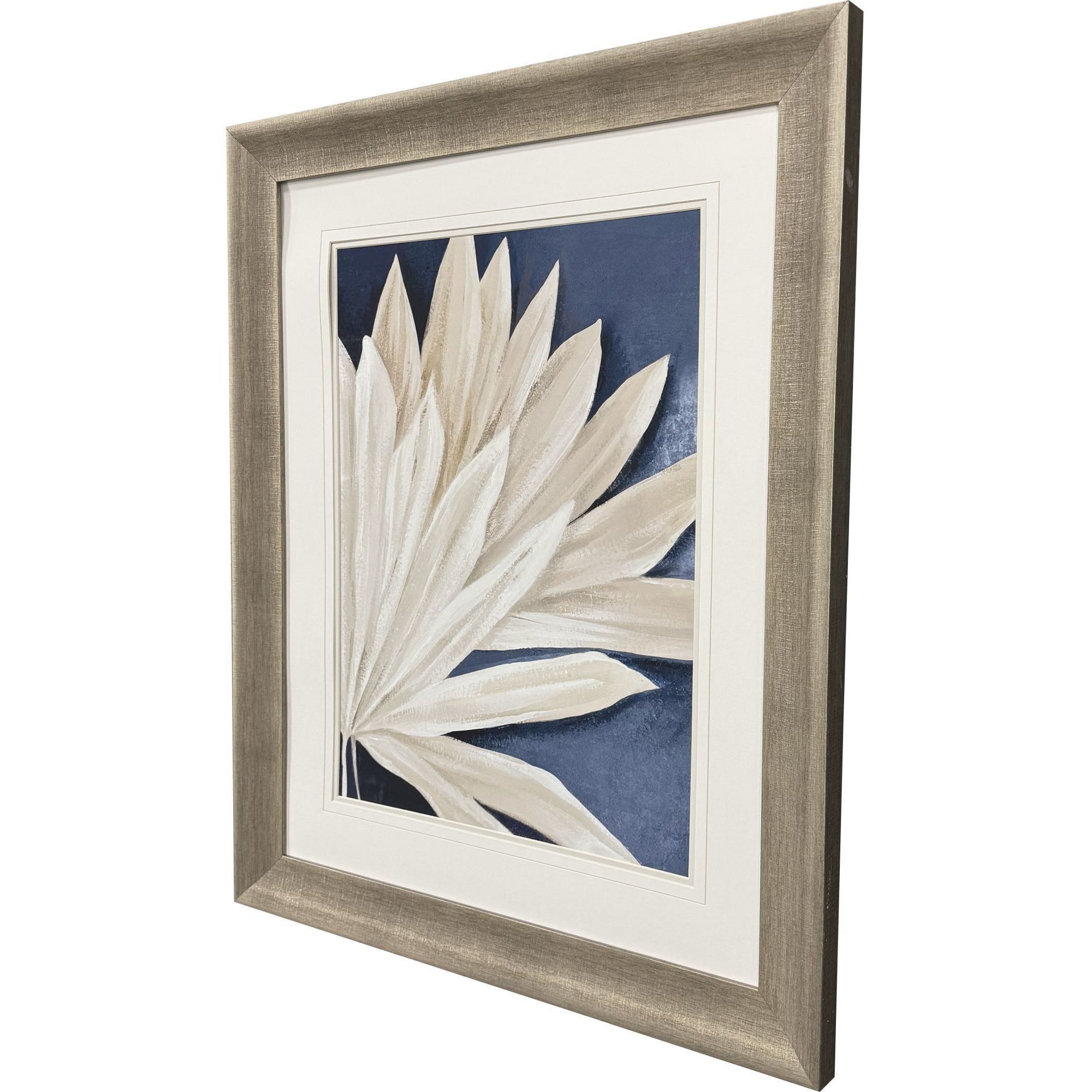 Blue Dry Palms Blue and Beige Framed Art, Propac