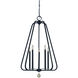 Triangulum 5 Light 24 inch Matte Black Foyer Chandelier Ceiling Light