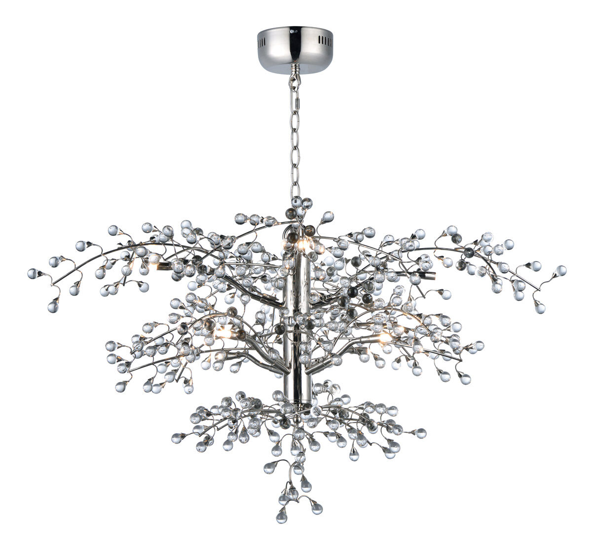 Cluster LED 37 inch Polished Nickel Chandelier Ceiling Light