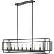 Titania 10 Light 54 inch Matte Black Linear Chandelier Ceiling Light