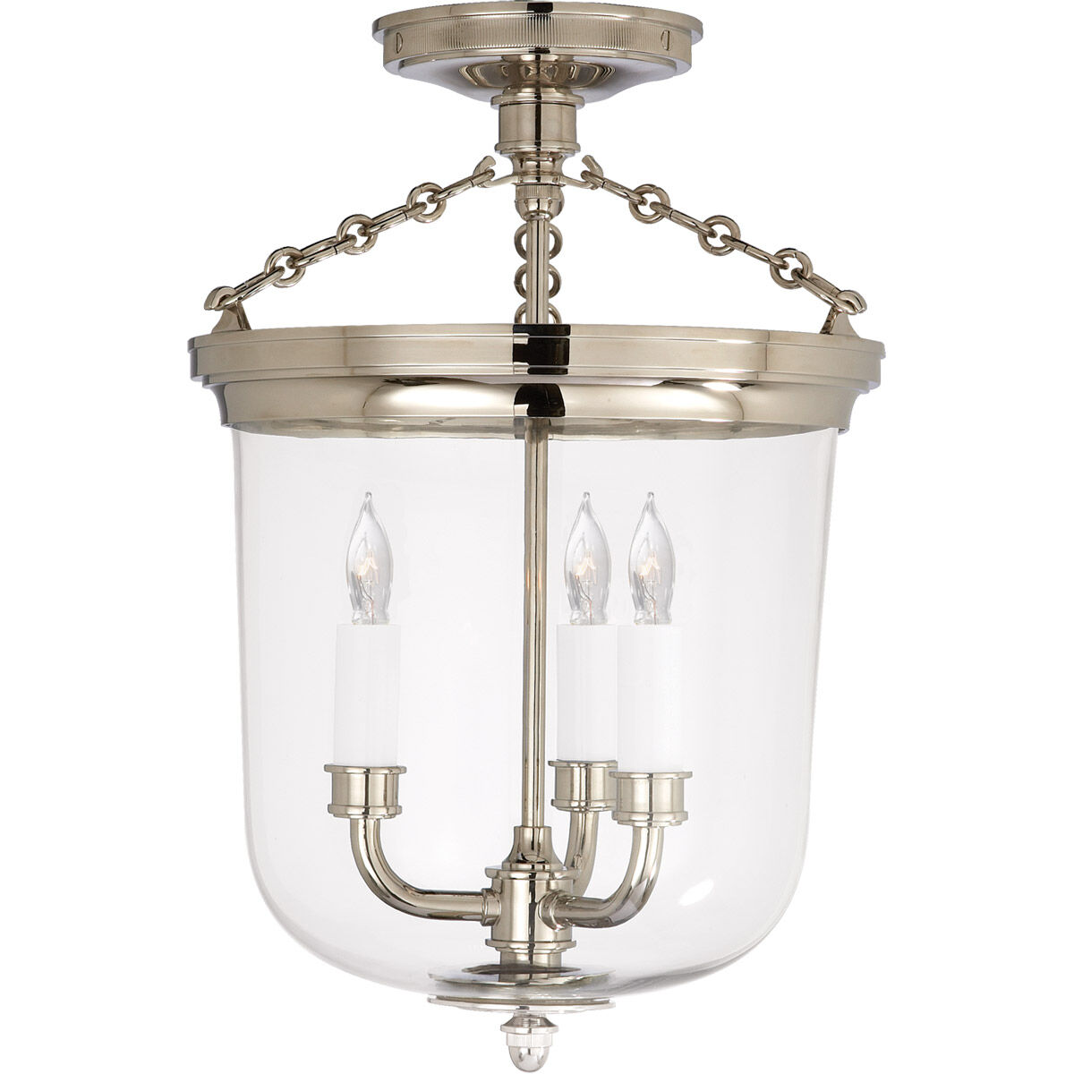 Thomas O'Brien Merchant 3 Light 11.25 inch Semi-Flush Mount
