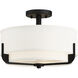 Frankie 3 Light 15 inch Aged Bronze Semi Flush Mount Ceiling Light
