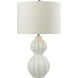 Ribbed Gourd 26 inch 150 watt Gloss White Table Lamp Portable Light