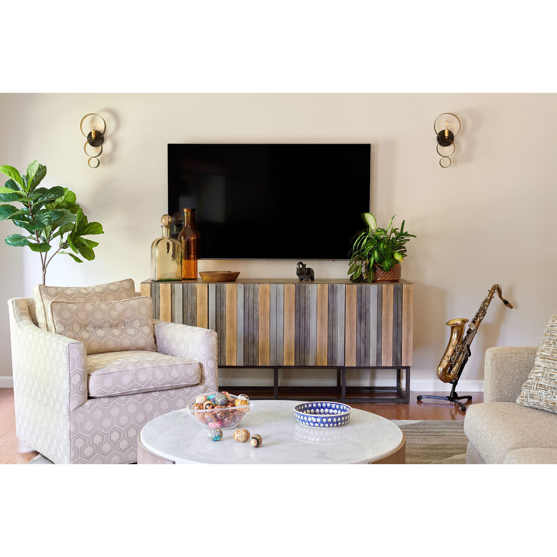 Luna Bath Sconce Wall Light in English Bronze and Antique Gold