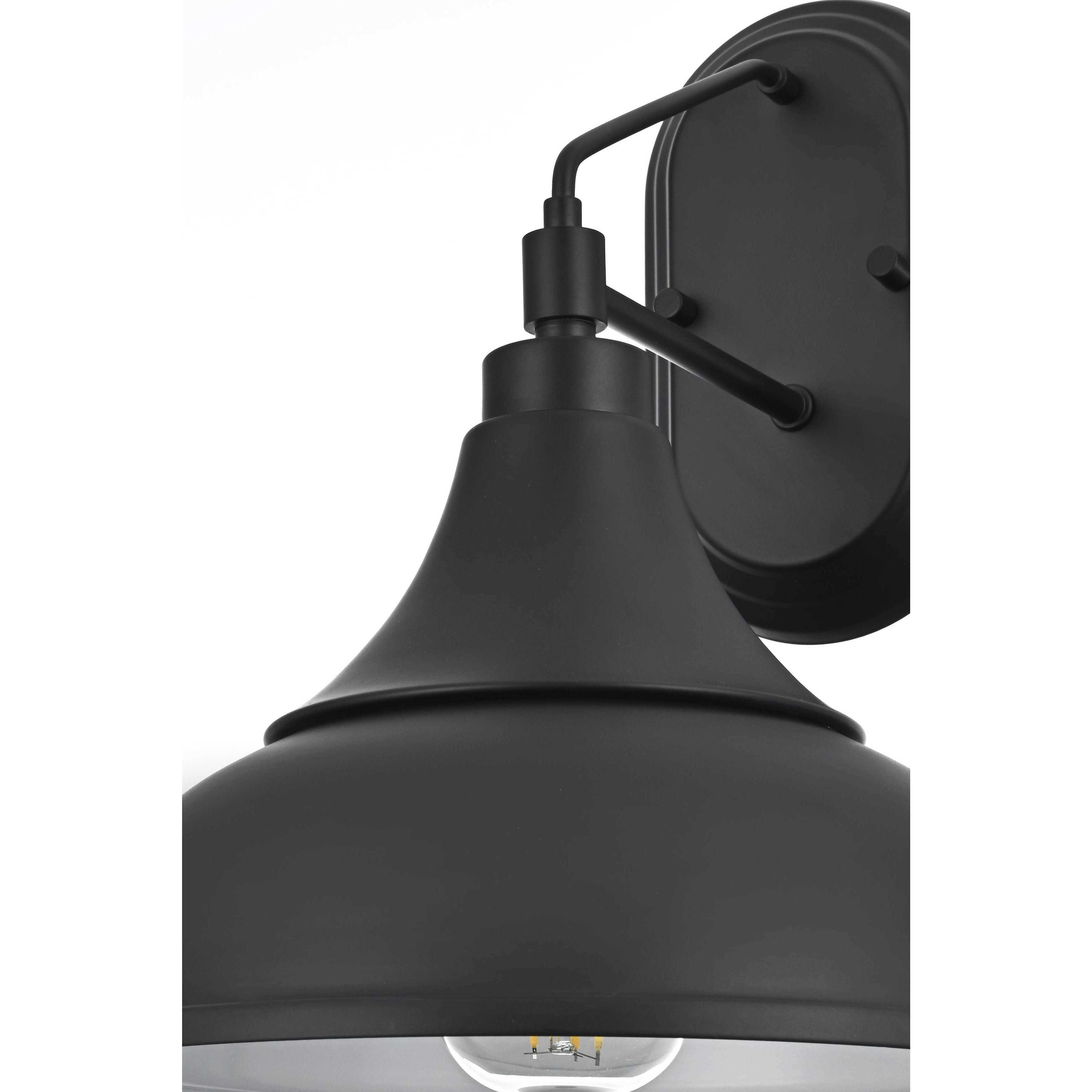 Elian 1 Light 13.5 inch Black Outdoor Wall Sconce