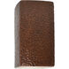 Ambiance Rectangle LED 9.5 inch Hammered Copper Outdoor Wall Sconce, Small